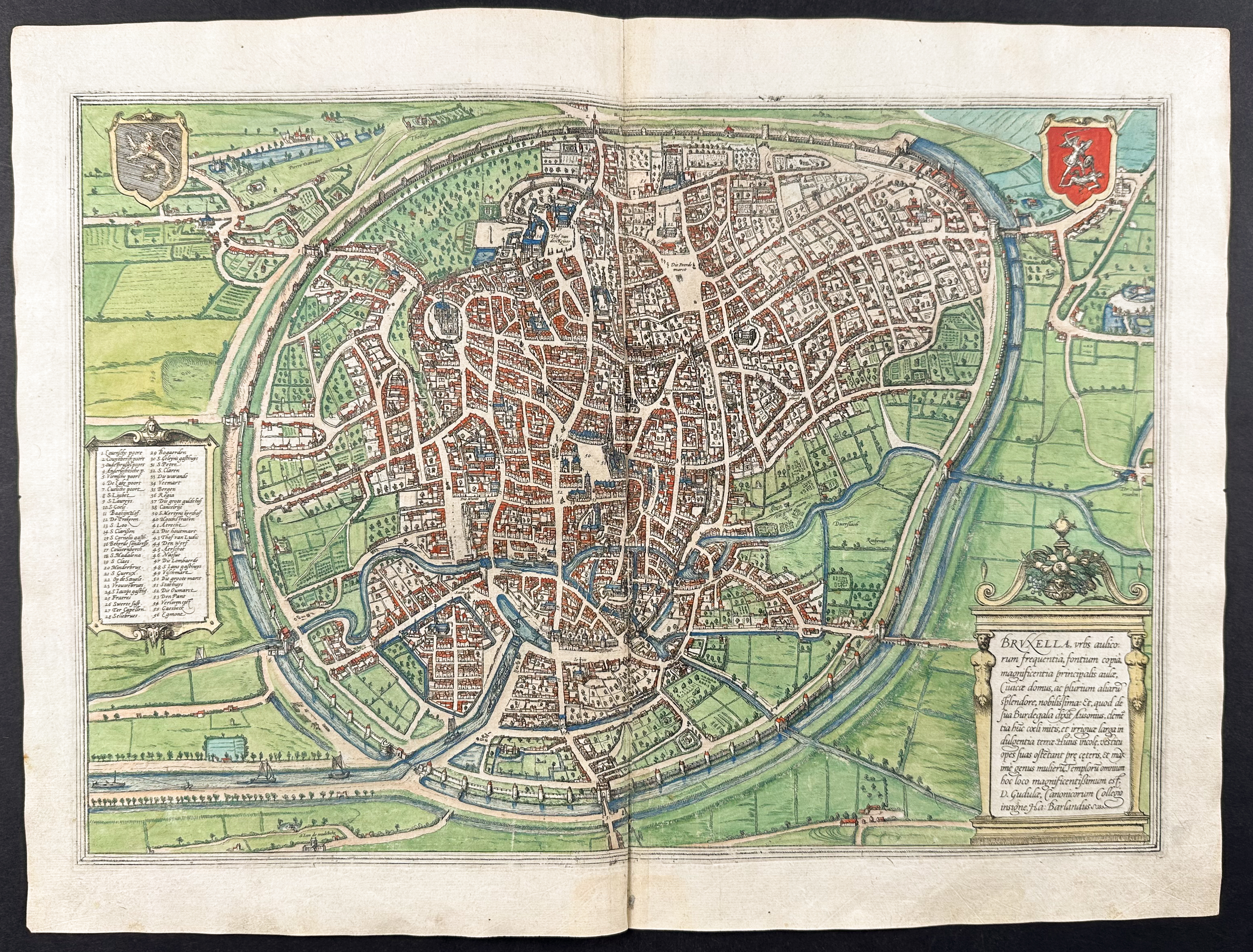 Braun & Hogenberg, pub. 1575 - View of Brussels, Belgium