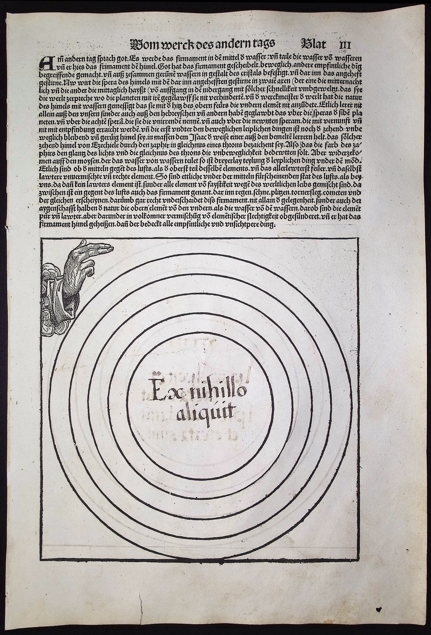 Schedel, pub. 1493 - God Creating the Universe on 4 Pages