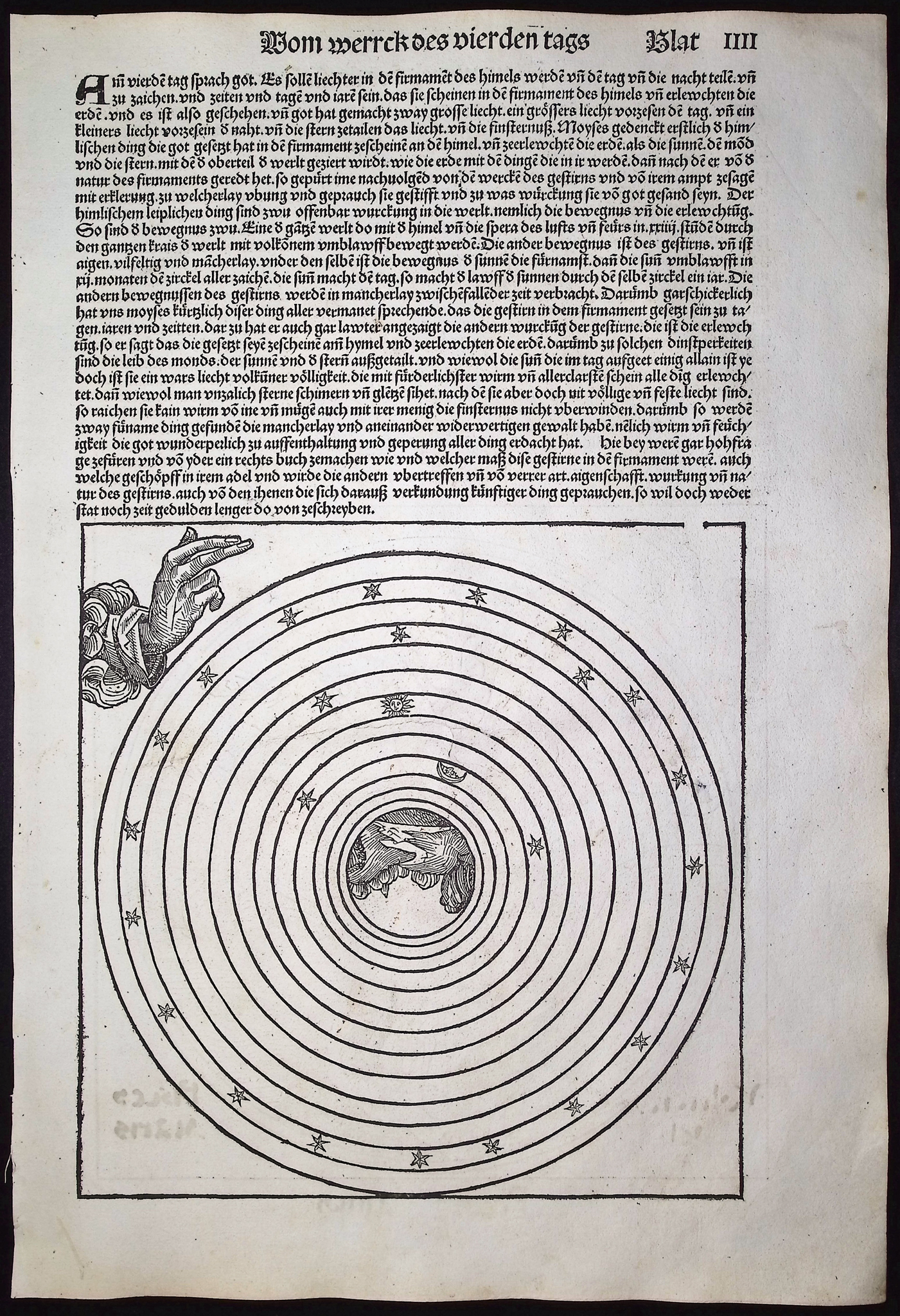 Schedel, pub. 1493 - God Creating the Universe on 4 Pages