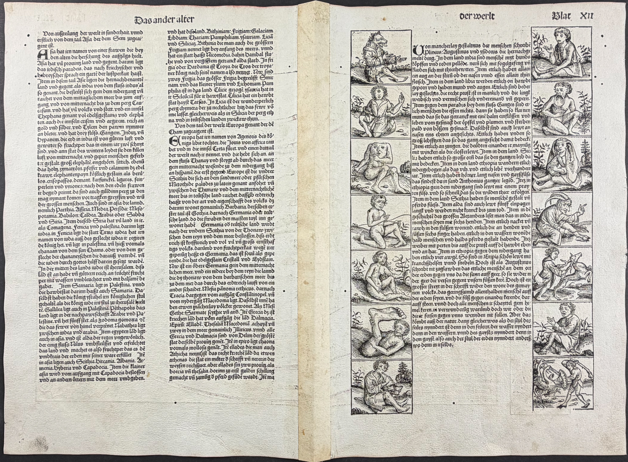 Schedel, pub. 1493 - Map of the World - Before the Discovery of America, Last View of the Old World (Das Ander Alter Der Werlt)