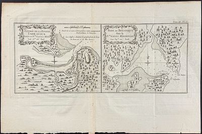 Captain Cook, Australia - First Harbor Charts of Botany Bay & Endeavour River. This fascinating 