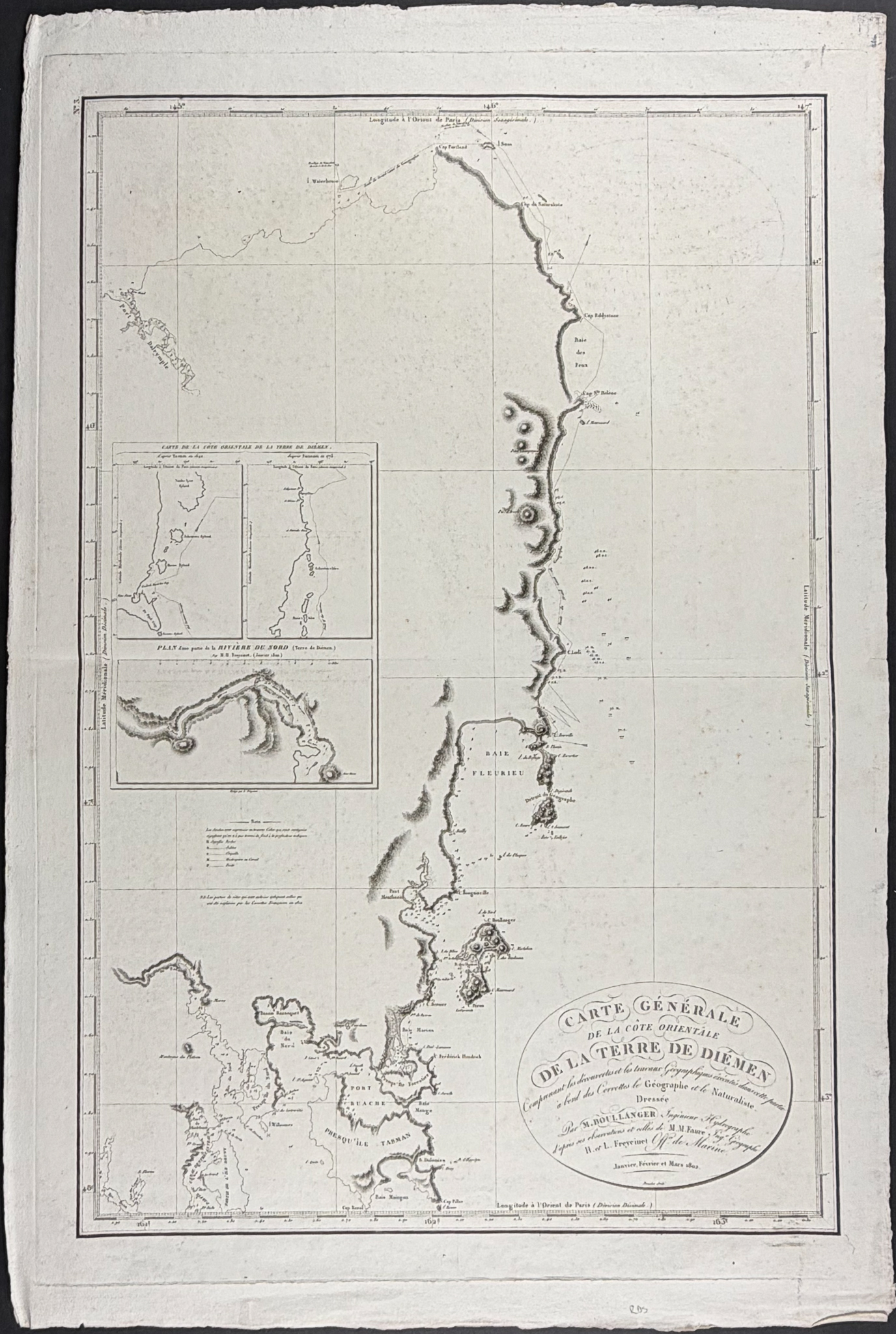 Freycinet, Australia - Chart of the Coast of Van Diemen's Land