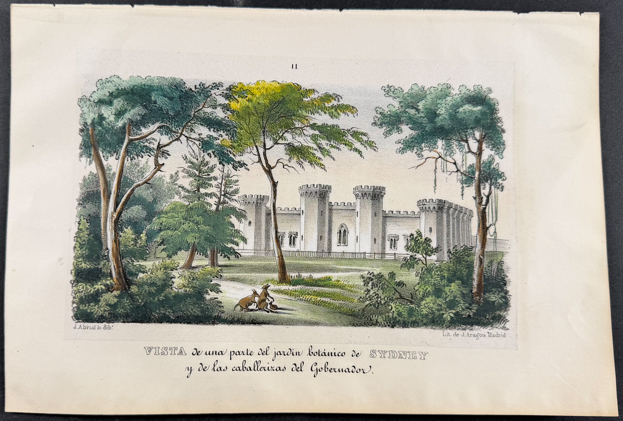Rojas, Australia - View of part of the Sydney Botanic Gardens and the Governor's Stables (New Holland)