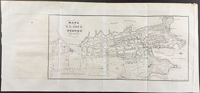 Rojas - Plan of Sydney, Australia. This historic lithograph is from the rare first edition of 