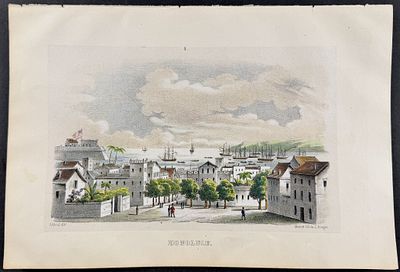 Rojas, Hawaii - View of Honolulu (Sandwich Islands). This historic lithograph is from the rare 