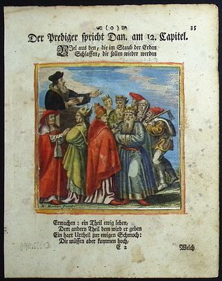 Merian - Dance of Death. 35. This rare and early engraving is from Matthaus Merian's 