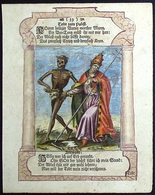 Merian - Dance of Death. 39. This rare and early engraving is from Matthaus Merian's 
