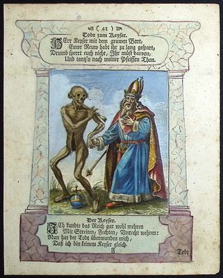 Merian - Dance of Death. 41. This rare and early engraving is from Matthaus Merian's 