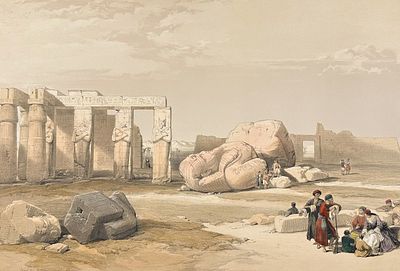 David Roberts - Fragment of the Great Colossi, at the Memnonium, Thebes. David Roberts' most 