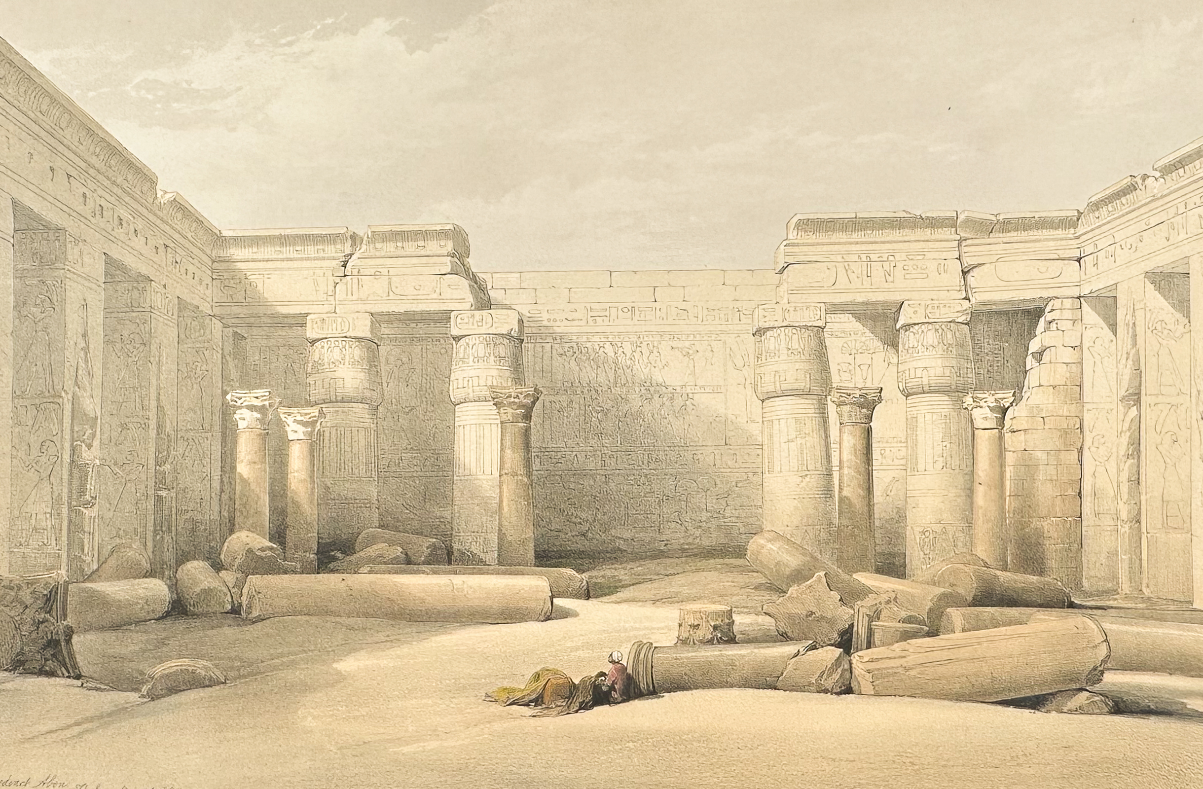 David Roberts - Ruins of a Christian Church in the Grand Court of the Temple of Medinet Abou