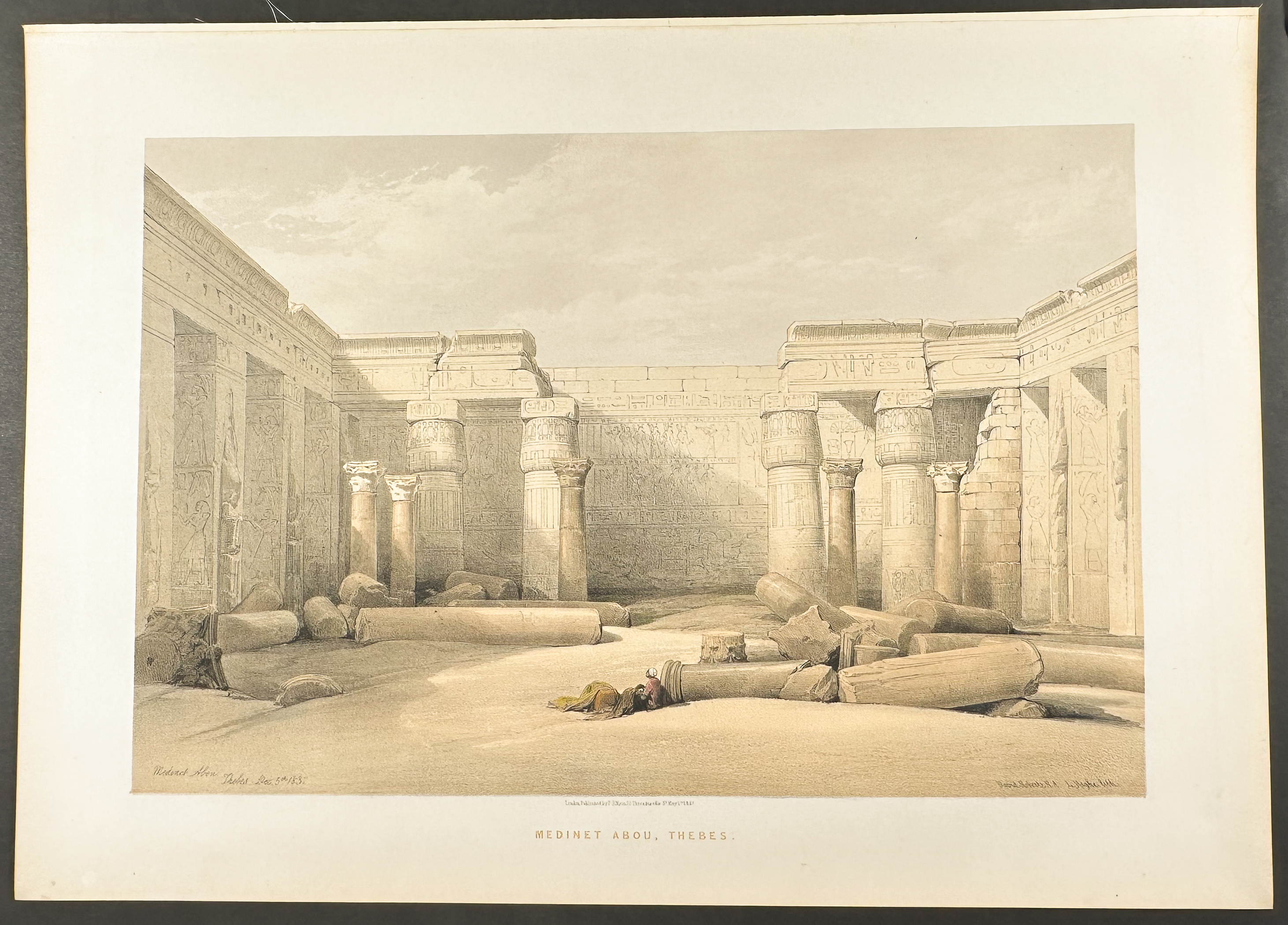 David Roberts - Ruins of a Christian Church in the Grand Court of the Temple of Medinet Abou