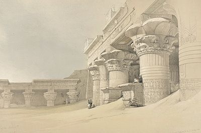 David Roberts - Facade of the Pronaos of the Temple of Edfou. David Roberts' most famous work 