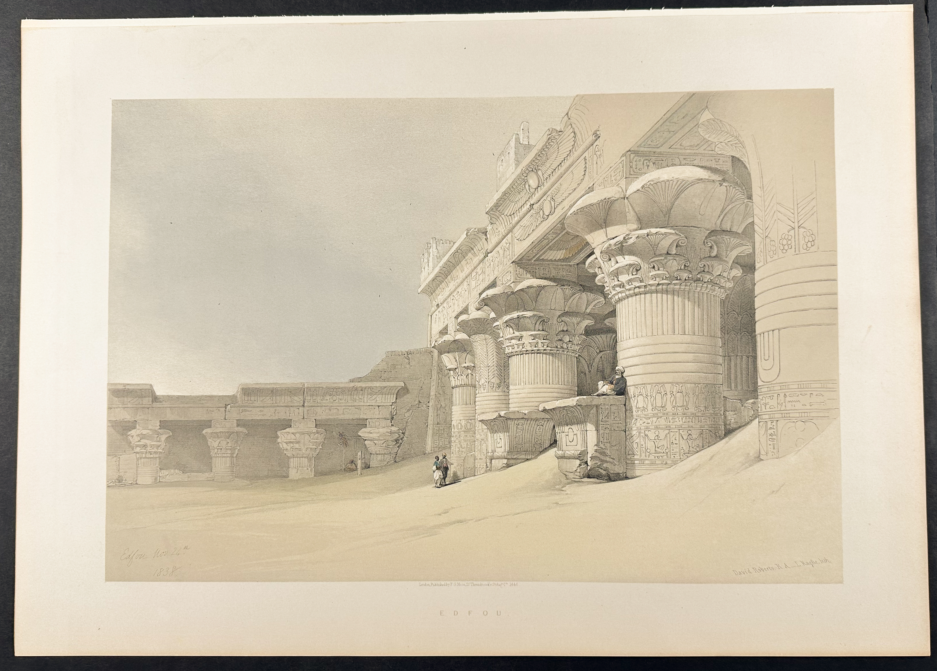 David Roberts - Facade of the Pronaos of the Temple of Edfou