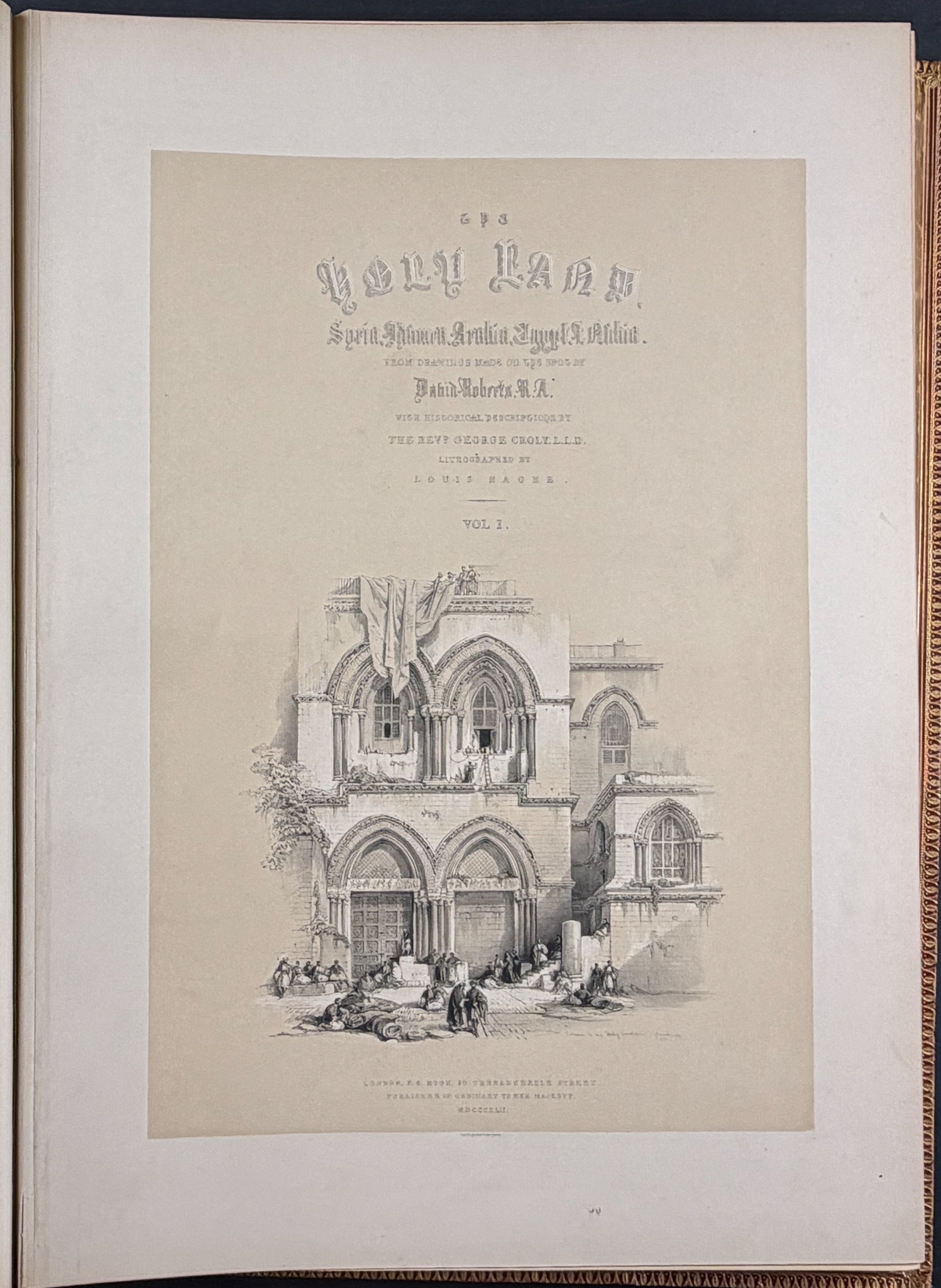 David Roberts's Holy Land - Volume 1 with 43 Duotone Lithographs