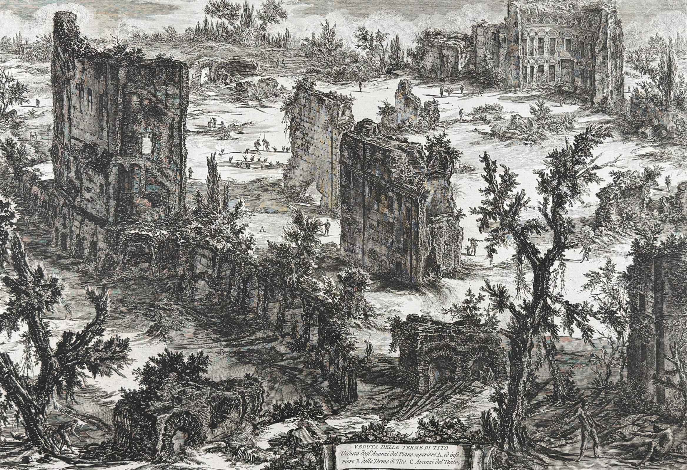 Piranesi, Folio - View of the Baths of Titus [Veduta delle Terme di Tito]