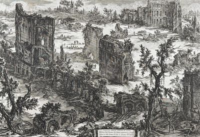 Piranesi, Folio - View of the Baths of Titus [Veduta delle Terme di Tito]. This extraordinary 