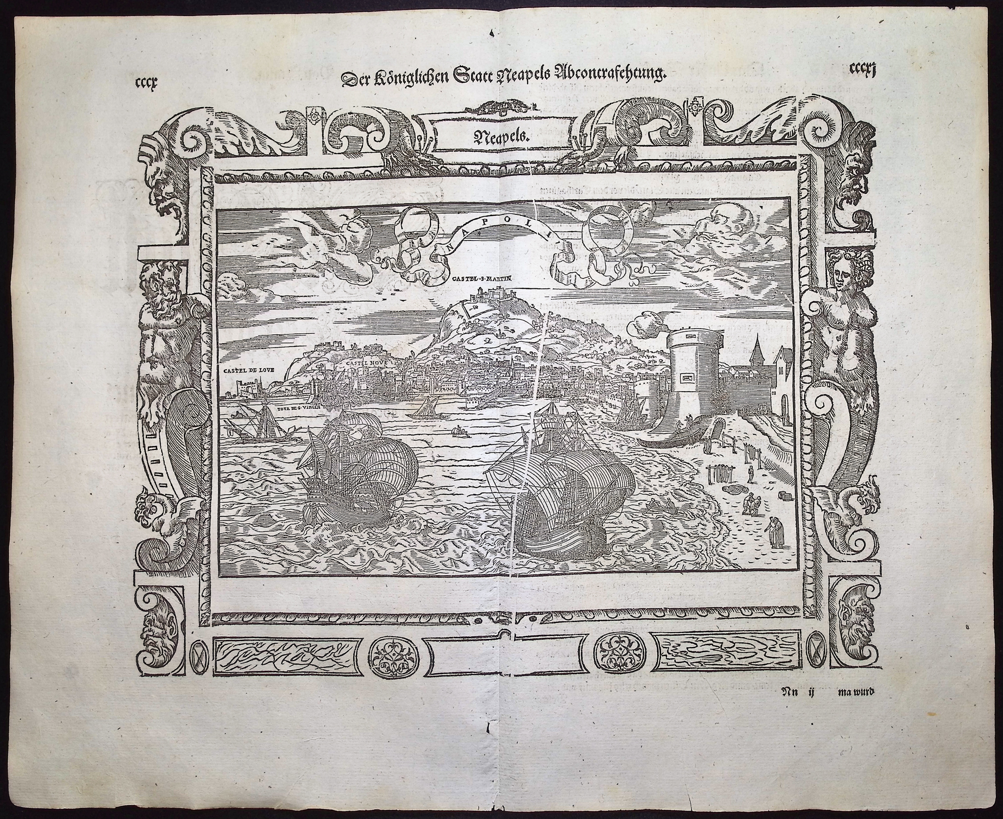 Munster, pub. 1592 - View of Naples, Italy