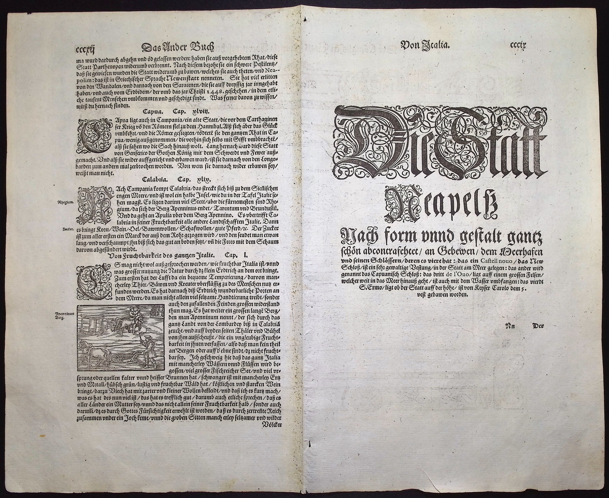 Munster, pub. 1592 - View of Naples, Italy