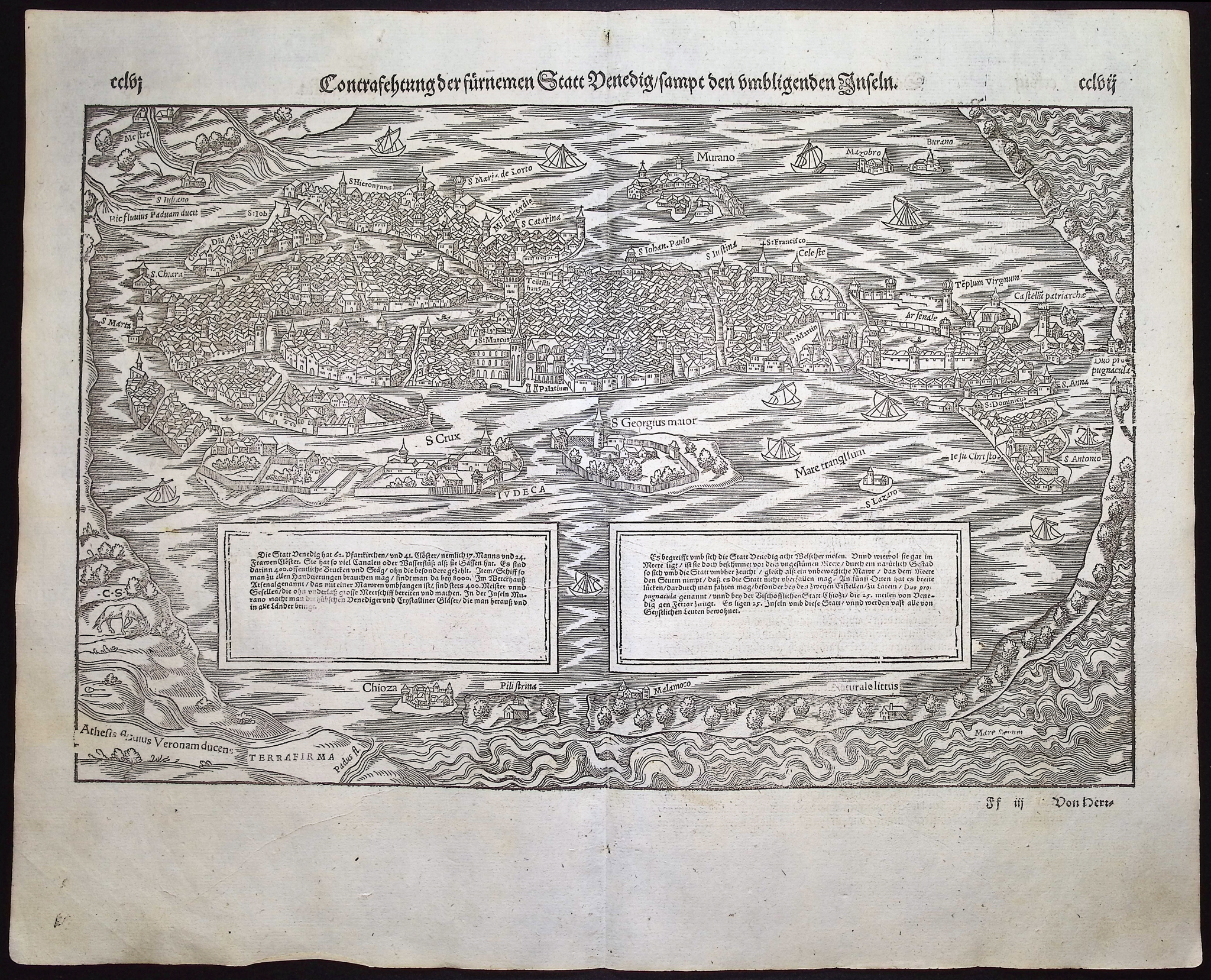 Munster, pub. 1592 - View of Venice, Italy