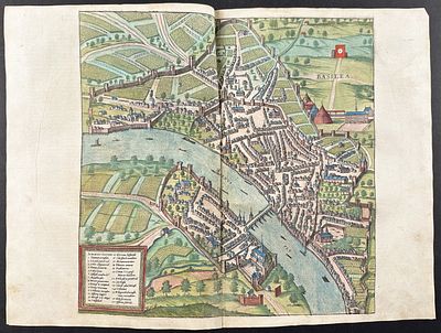 Braun & Hogenberg, pub. 1575 - View of Basel, Switzerland. This extraordinary engraving is from 