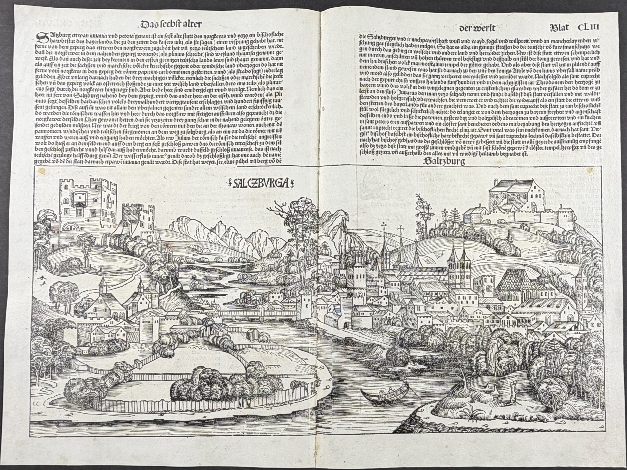 Schedel, pub. 1493 - View of Salzburg, Austria