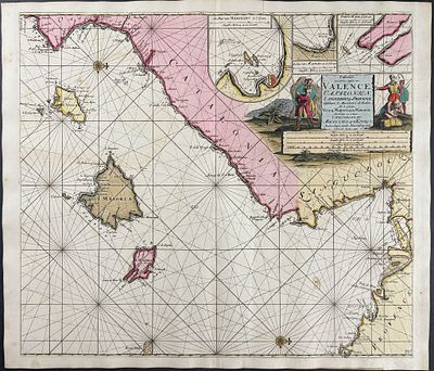 Keulen, Rare - Map of the coast of Valencia, Catalonia, Languedoc, and Provence, and the 