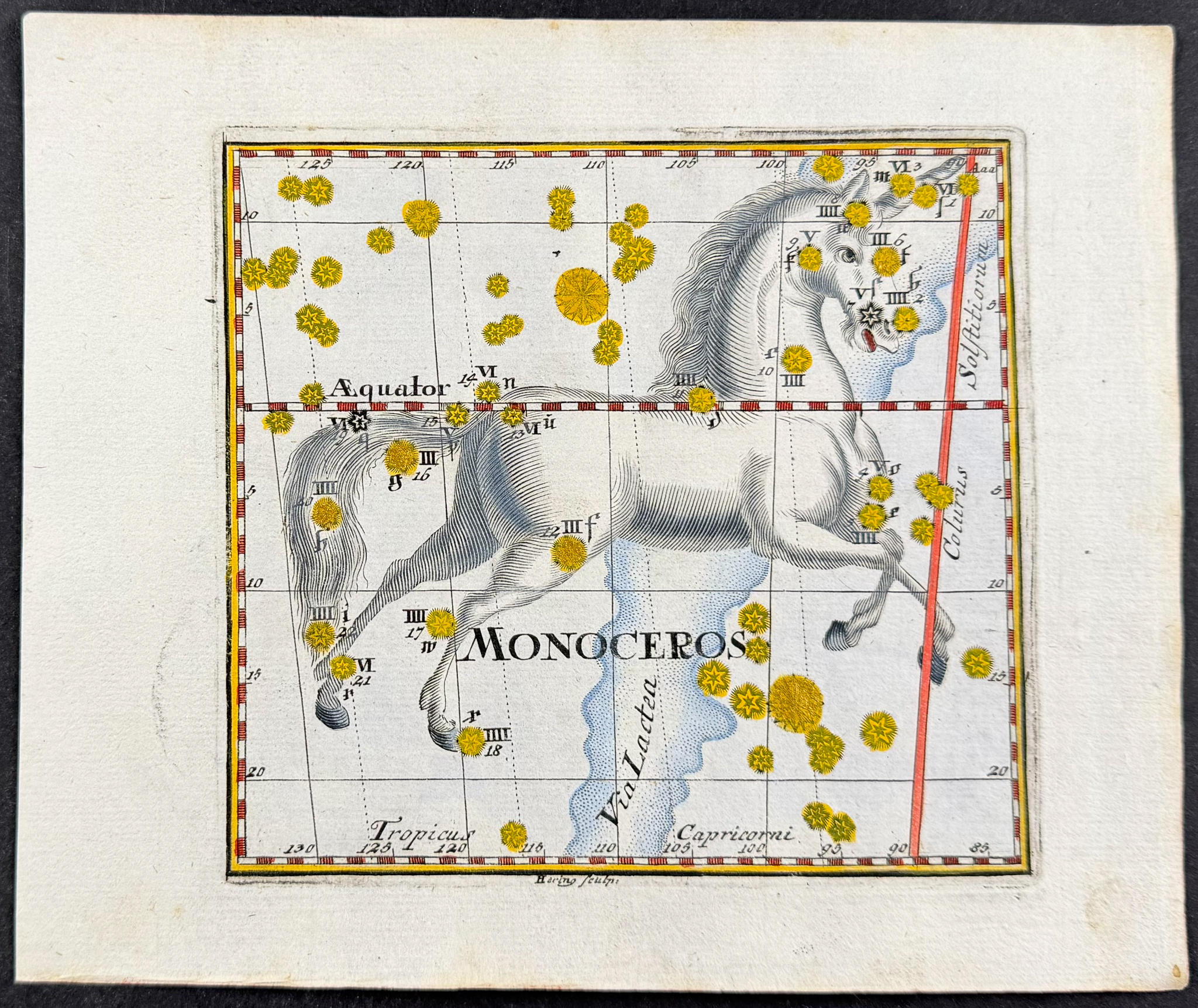 Thomas - Constellation or Celestial Chart of Monoceros (Unicorn)
