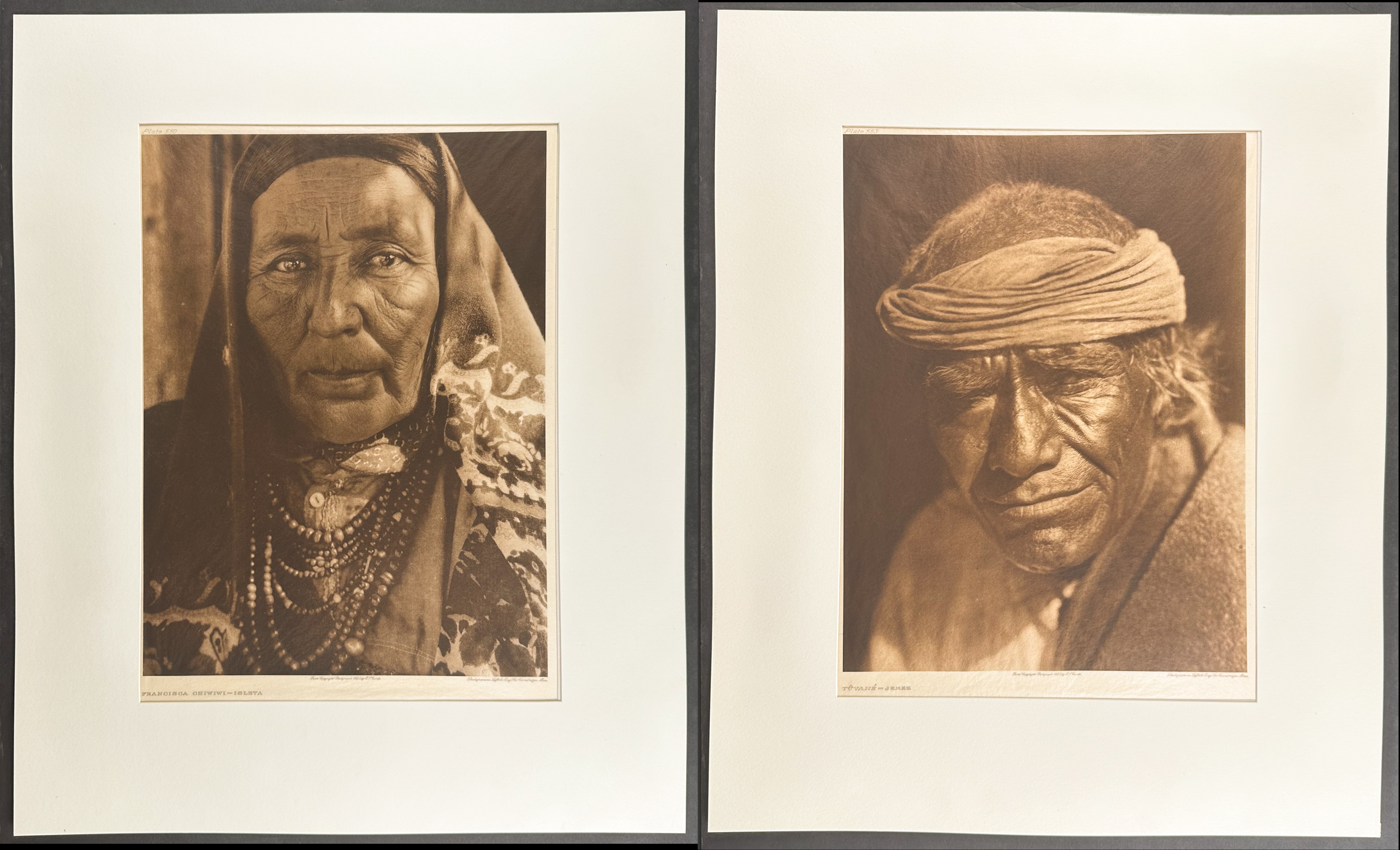 Edward Curtis - Pair of Folio Native American Photogravures