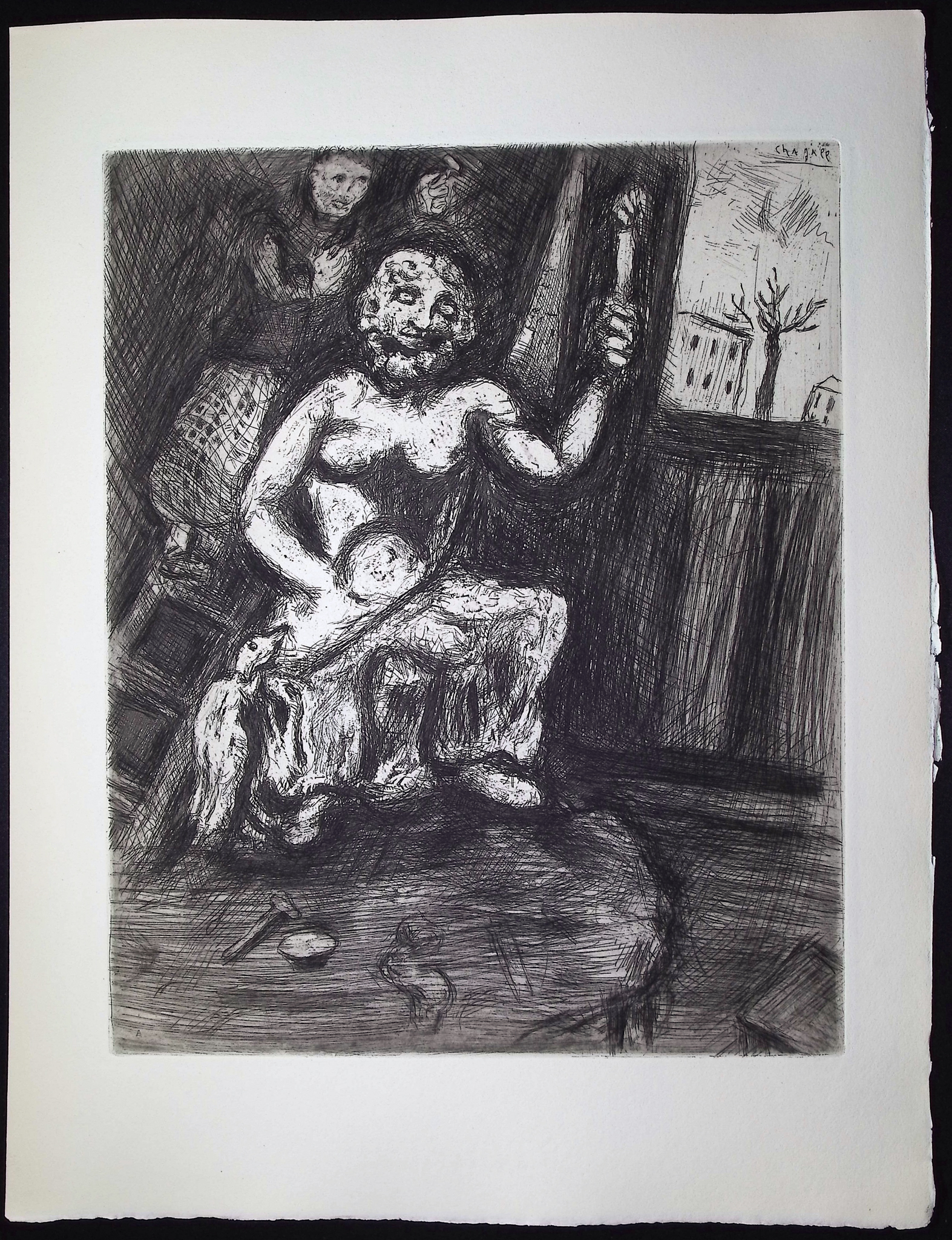 Chagall & Fontaine's Fables - 4 Etchings of Fables