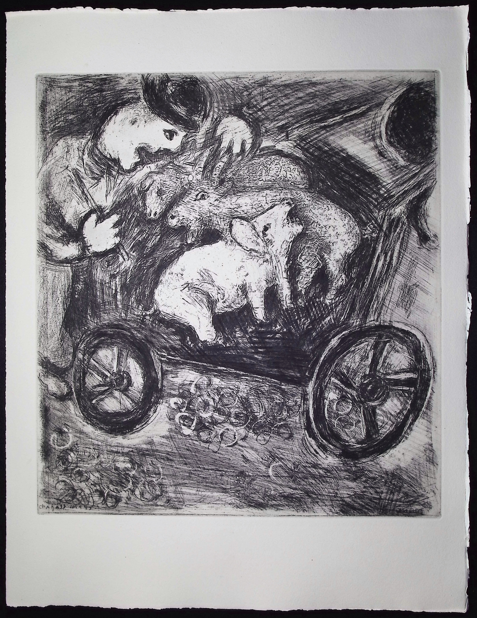 Chagall & Fontaine's Fables - 4 Etchings of Fables
