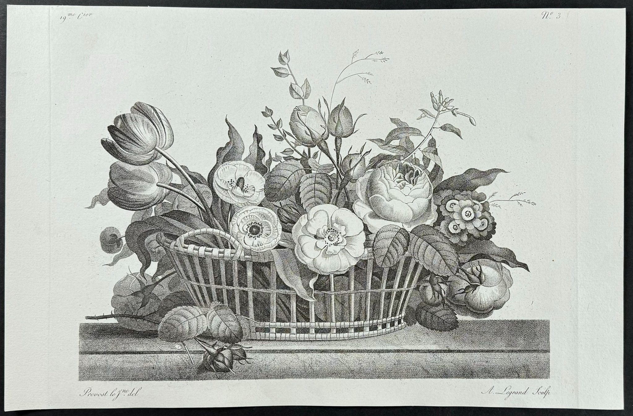Prevost - Pair of Engravings of Floral Arrangements