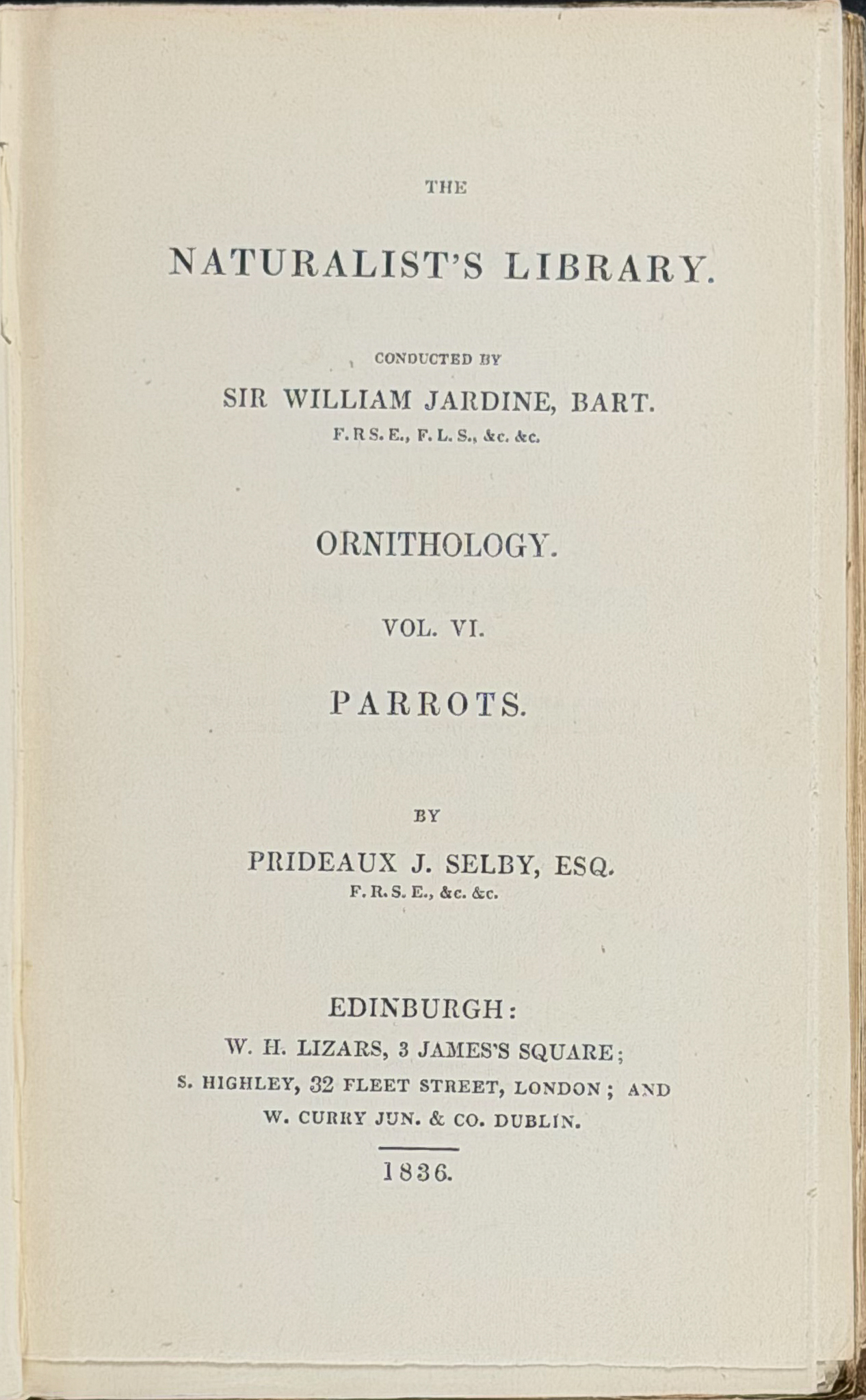 Jardine's The Naturalist's Library - Volume 6 with 30 Originally Hand-colored Engravings of Parrots, Cockatoos, & Macaws