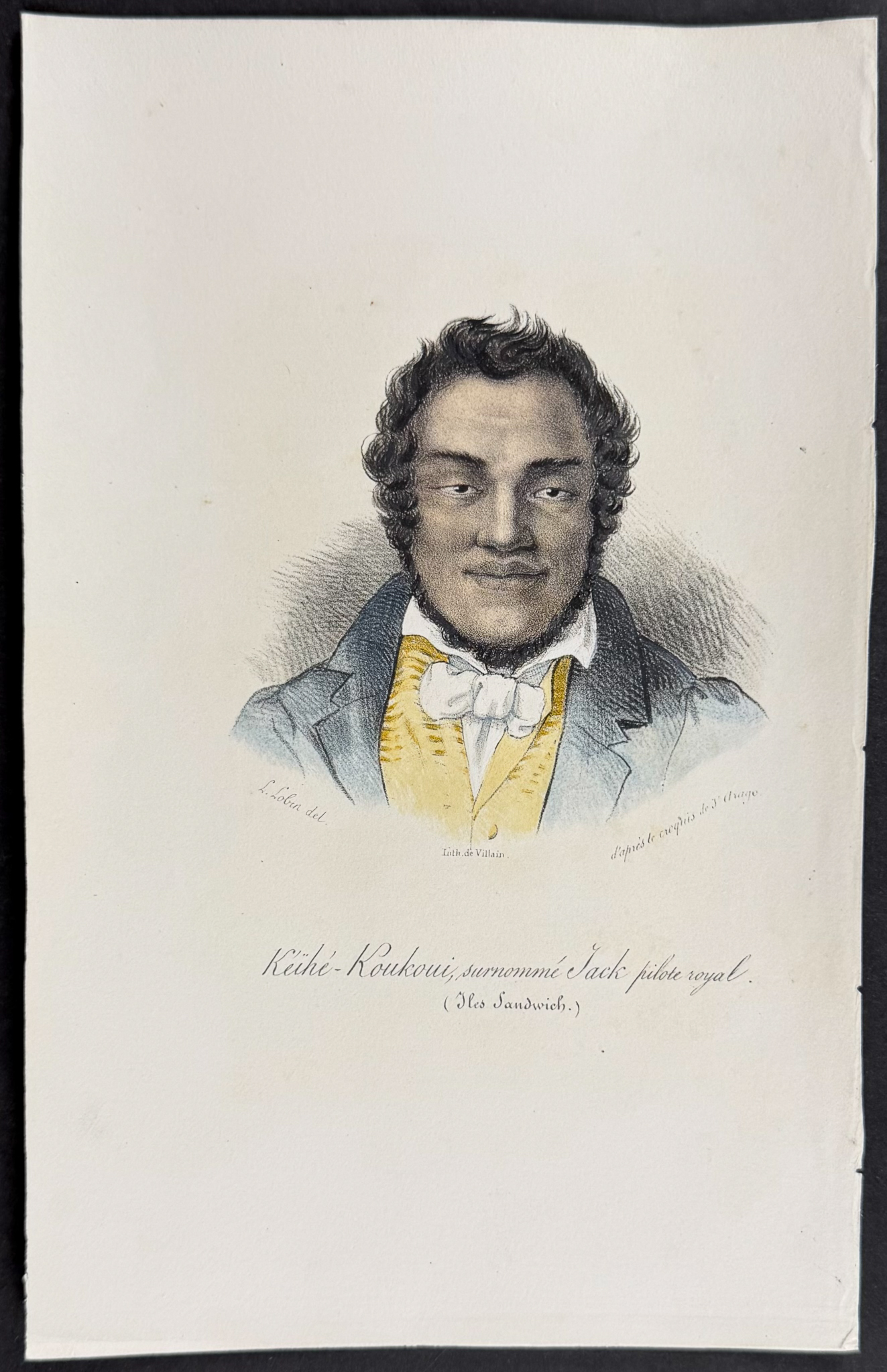 Arago, Hawaii - Keihe-Koukoui, nicknamed Jack the Royal Pilot (Sandwich Islands) [Keihe-Koukoui, surmomme Jack pilote royal (Iles Sandwich)]