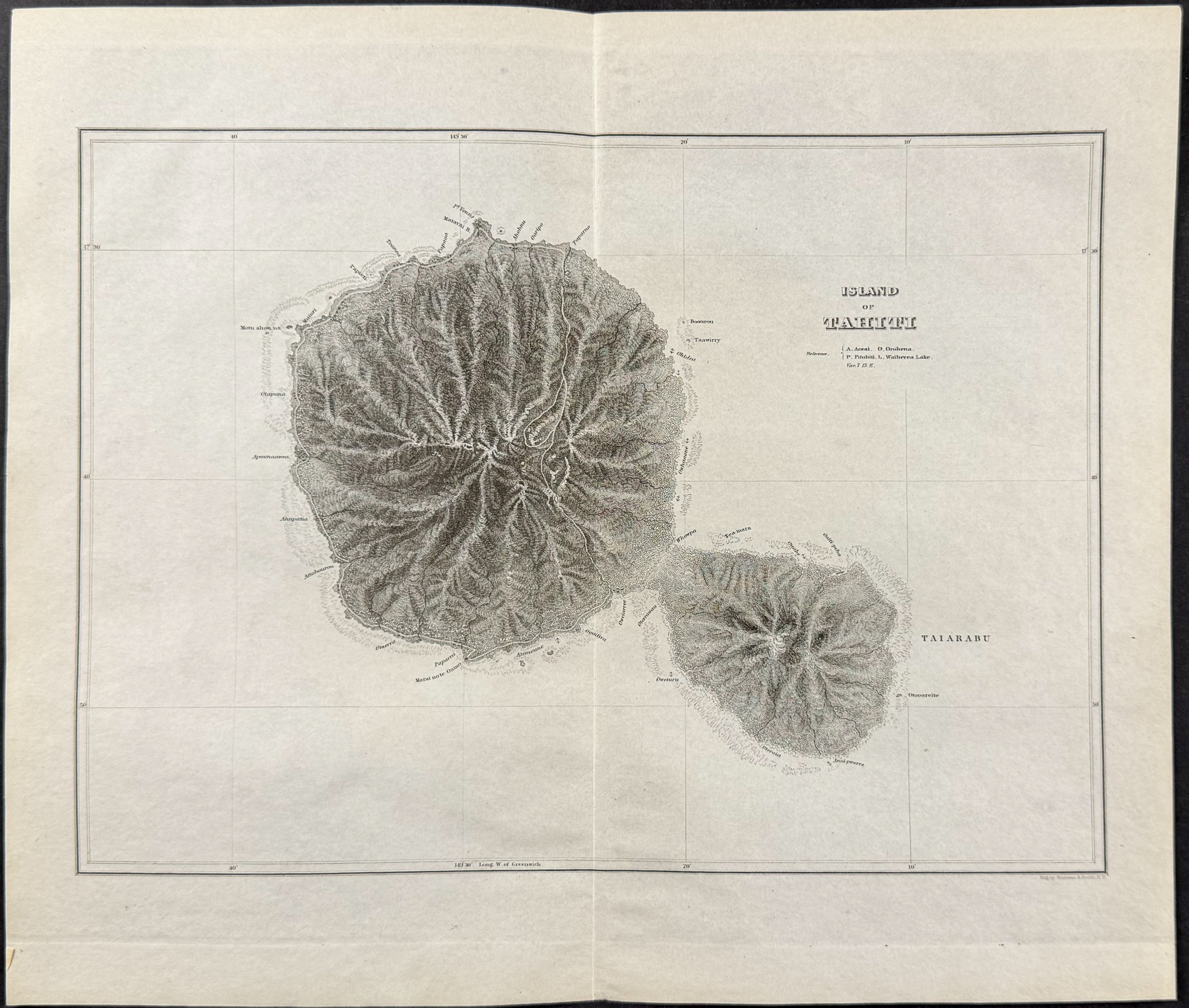 Wilkes - Map of the Island of Tahiti