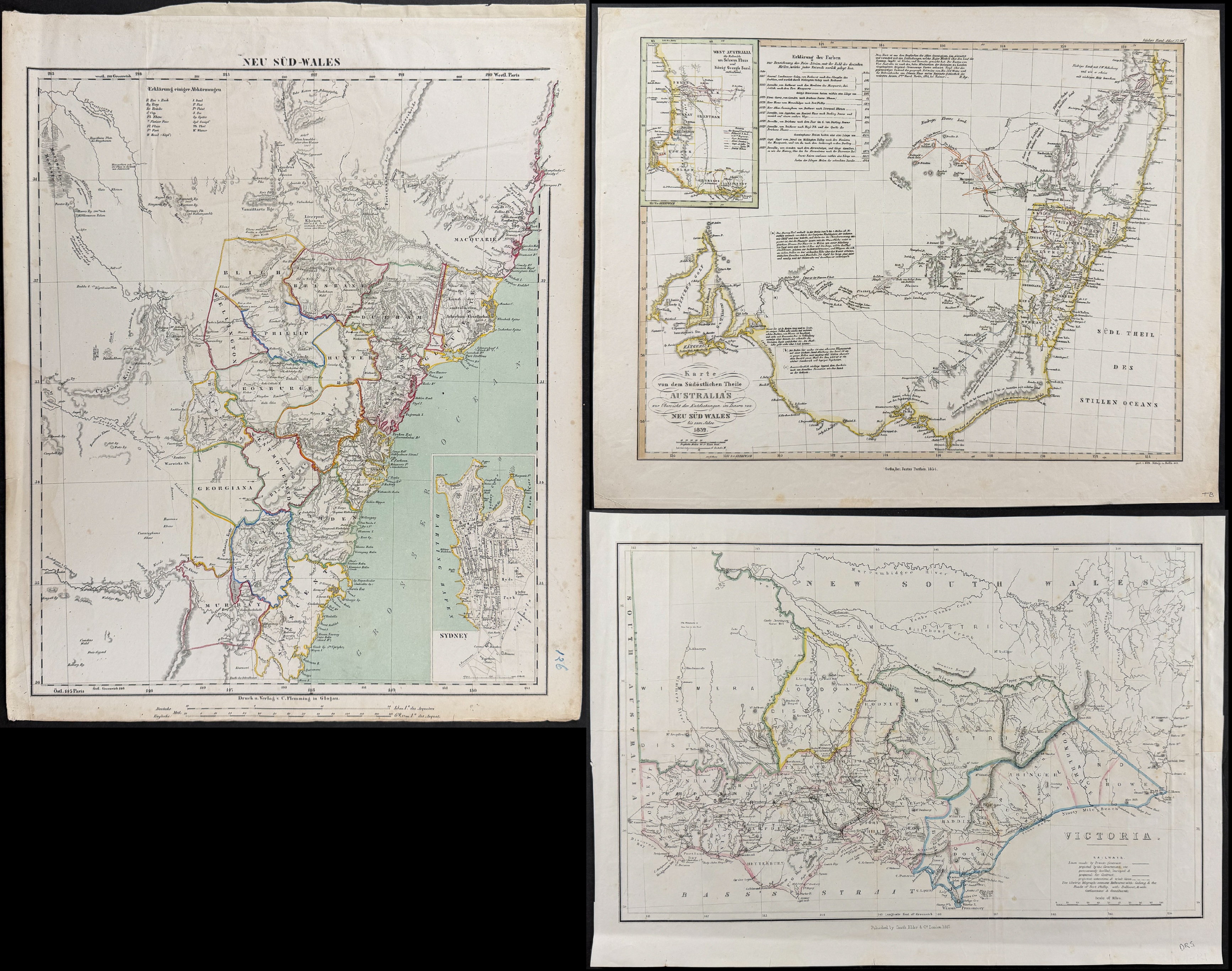 Lot of 5 Maps of Australia & New Holland
