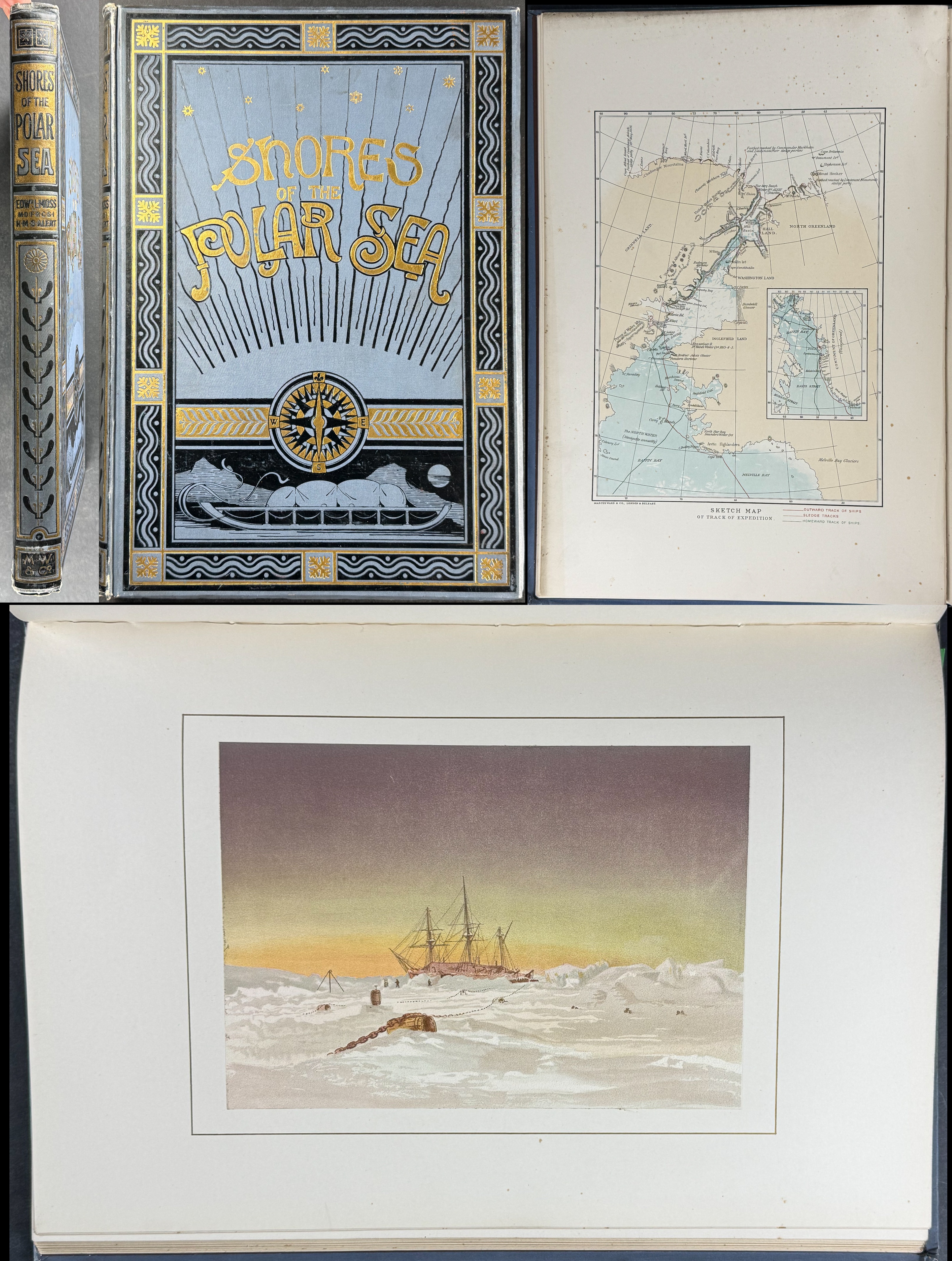 Moss's Shores of the Polar Sea - Volume with Map & 16 Mounted Plates