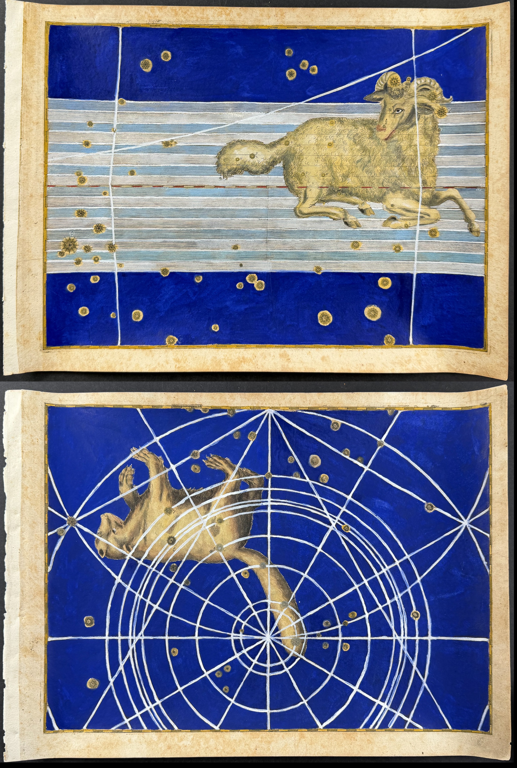 Bayer - 3 Constellation or Celestial Charts of Aries (Ram), Ursa Minor (Little Bear), & Eridanus (River)
