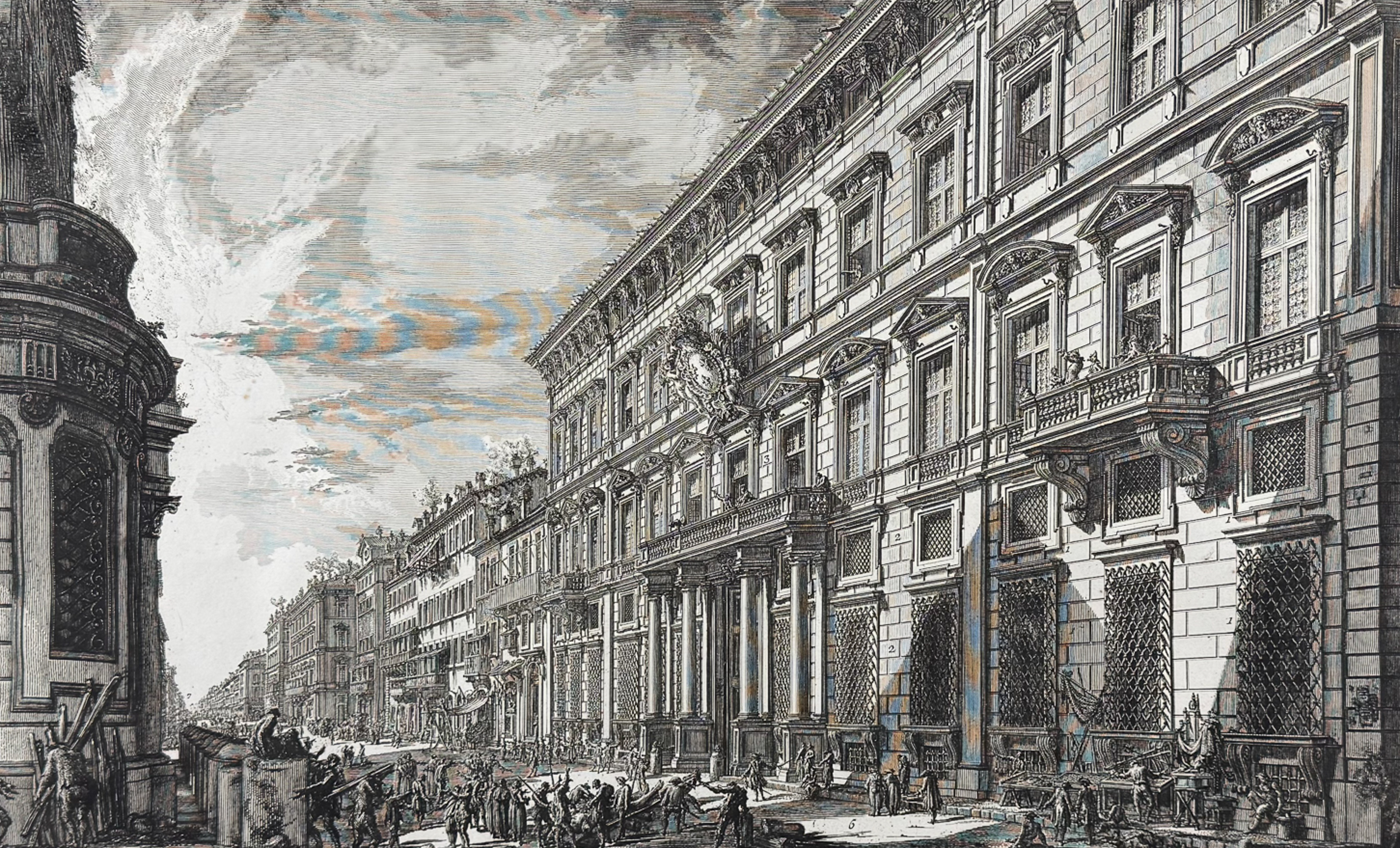Piranesi, Folio - View on Via del Corso of the Palace of the Academy [Veduta nella Via del Corso, del Palazzao dell'Accademia]
