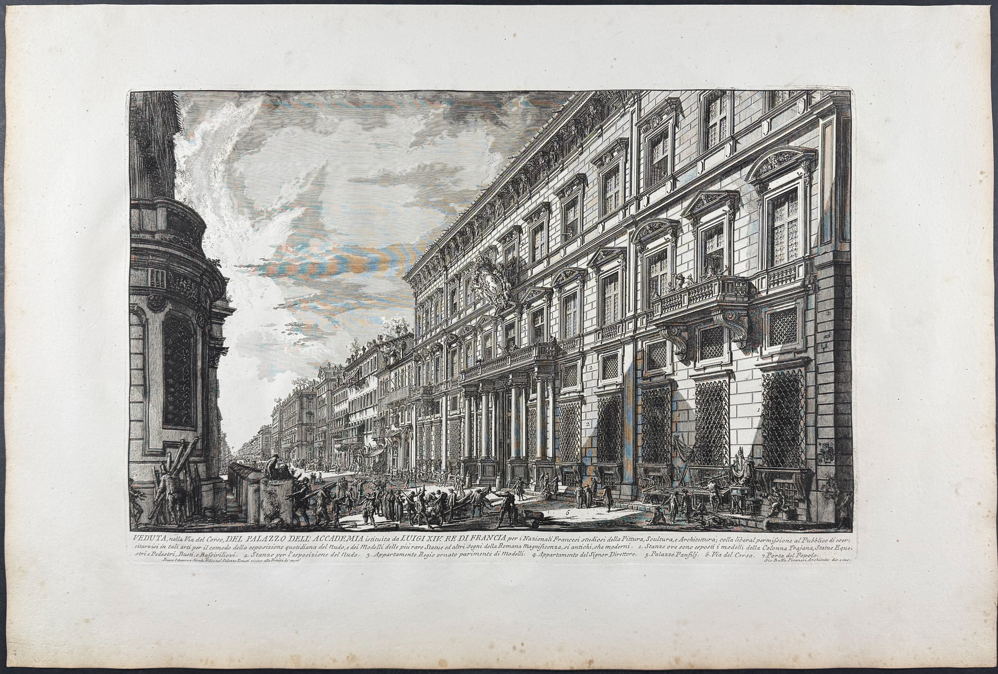 Piranesi, Folio - View on Via del Corso of the Palace of the Academy [Veduta nella Via del Corso, del Palazzao dell'Accademia]