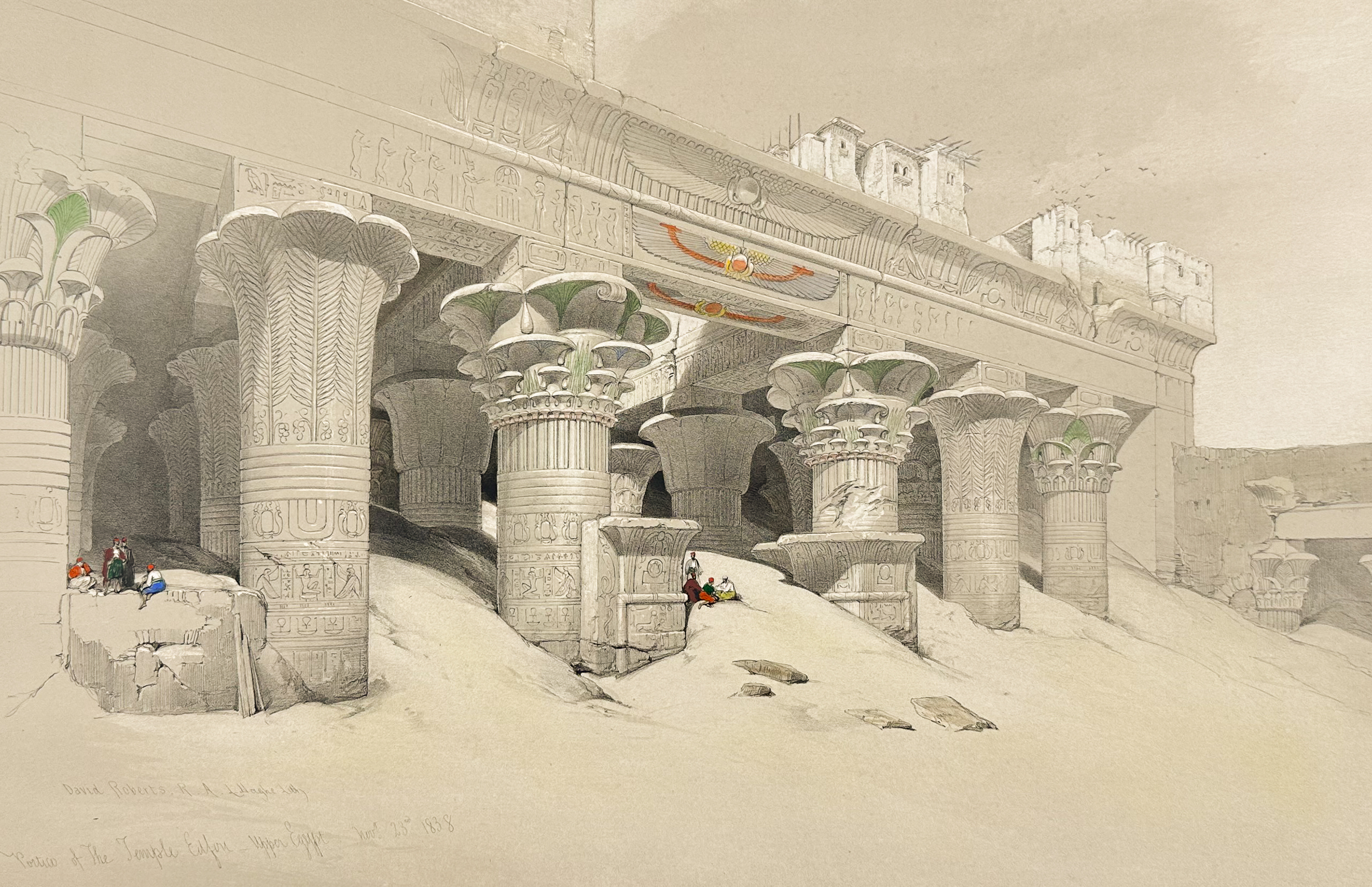 David Roberts - Portico of the Temple of Edfou, Upper Egypt