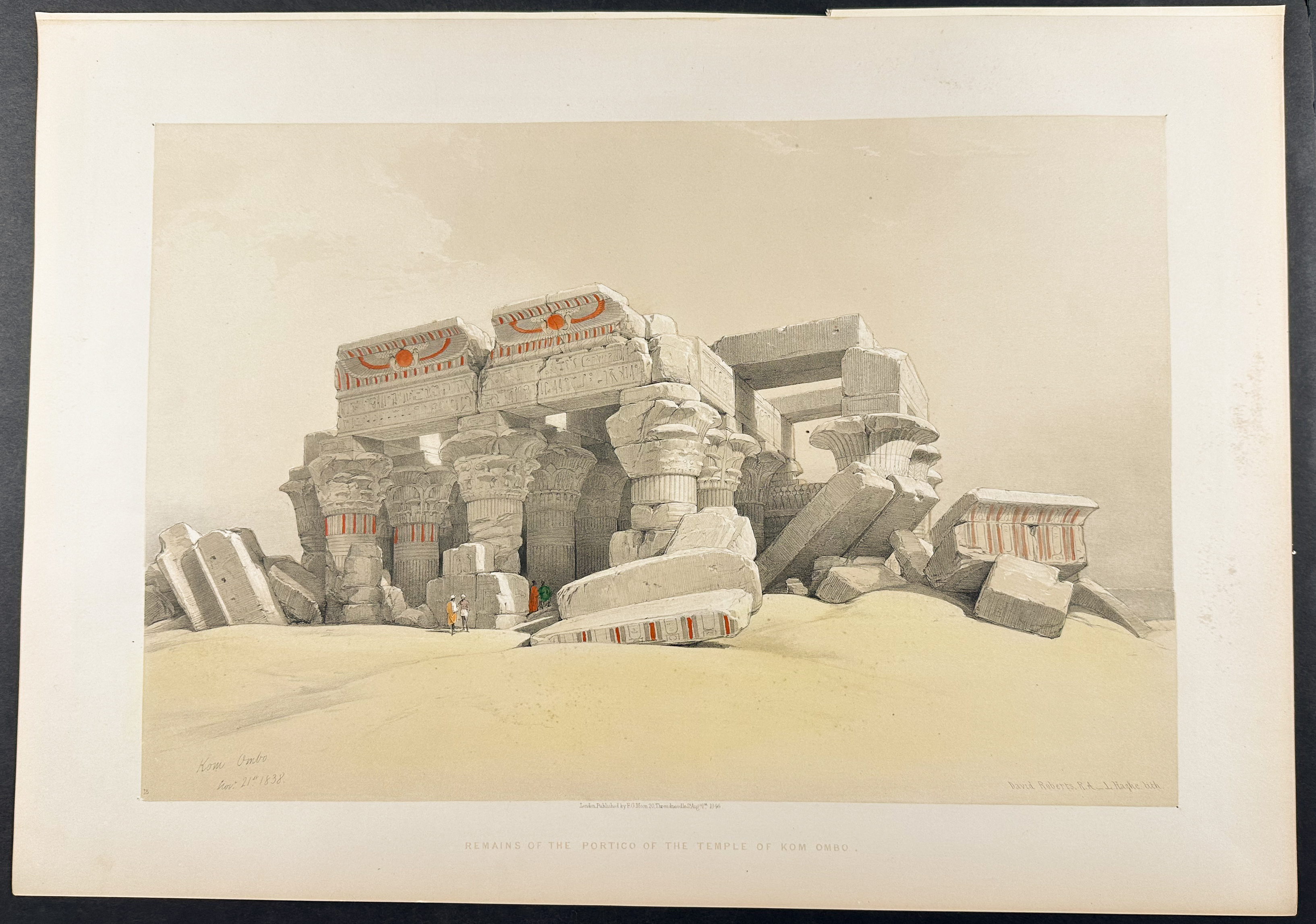 David Roberts - Pair of Lithographs of the Ruins of Kom-Ombo