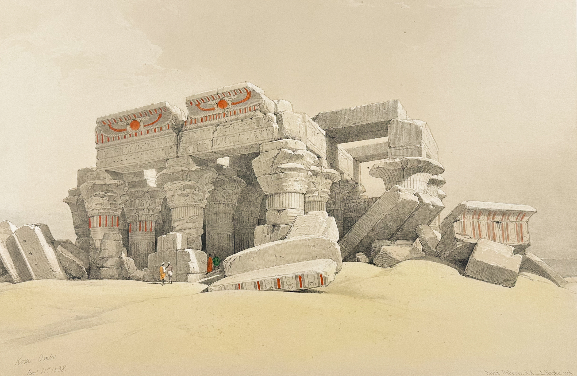 David Roberts - Pair of Lithographs of the Ruins of Kom-Ombo
