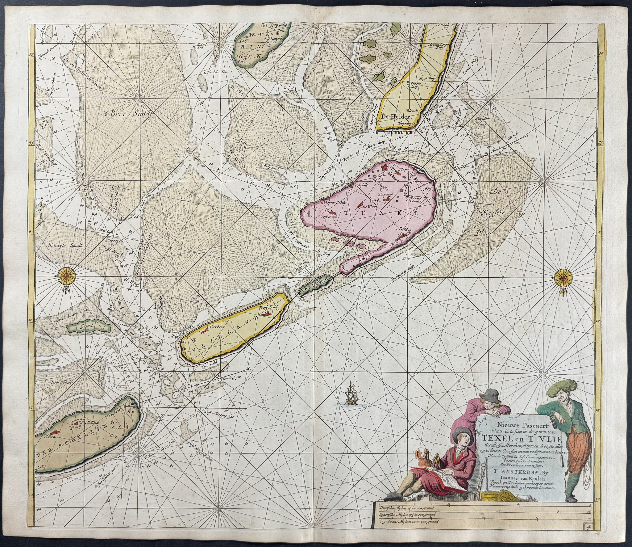 Van Keulen, Rare - Map of Texel and Vlieland (Netherlands)