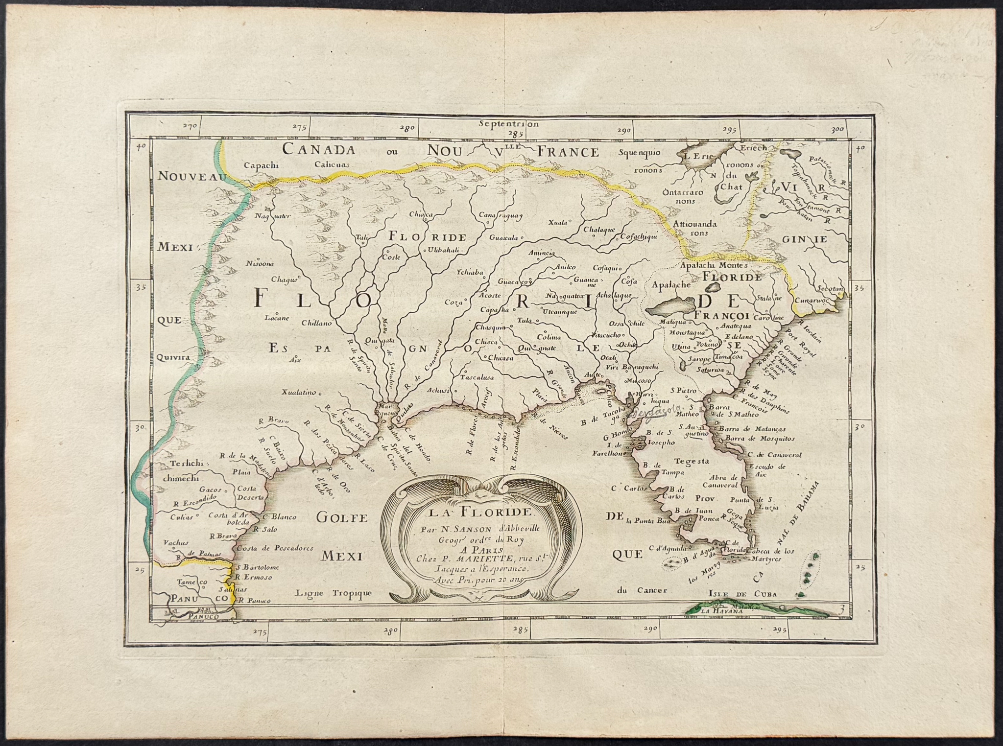Sanson - Map of Florida (Southeast North America)