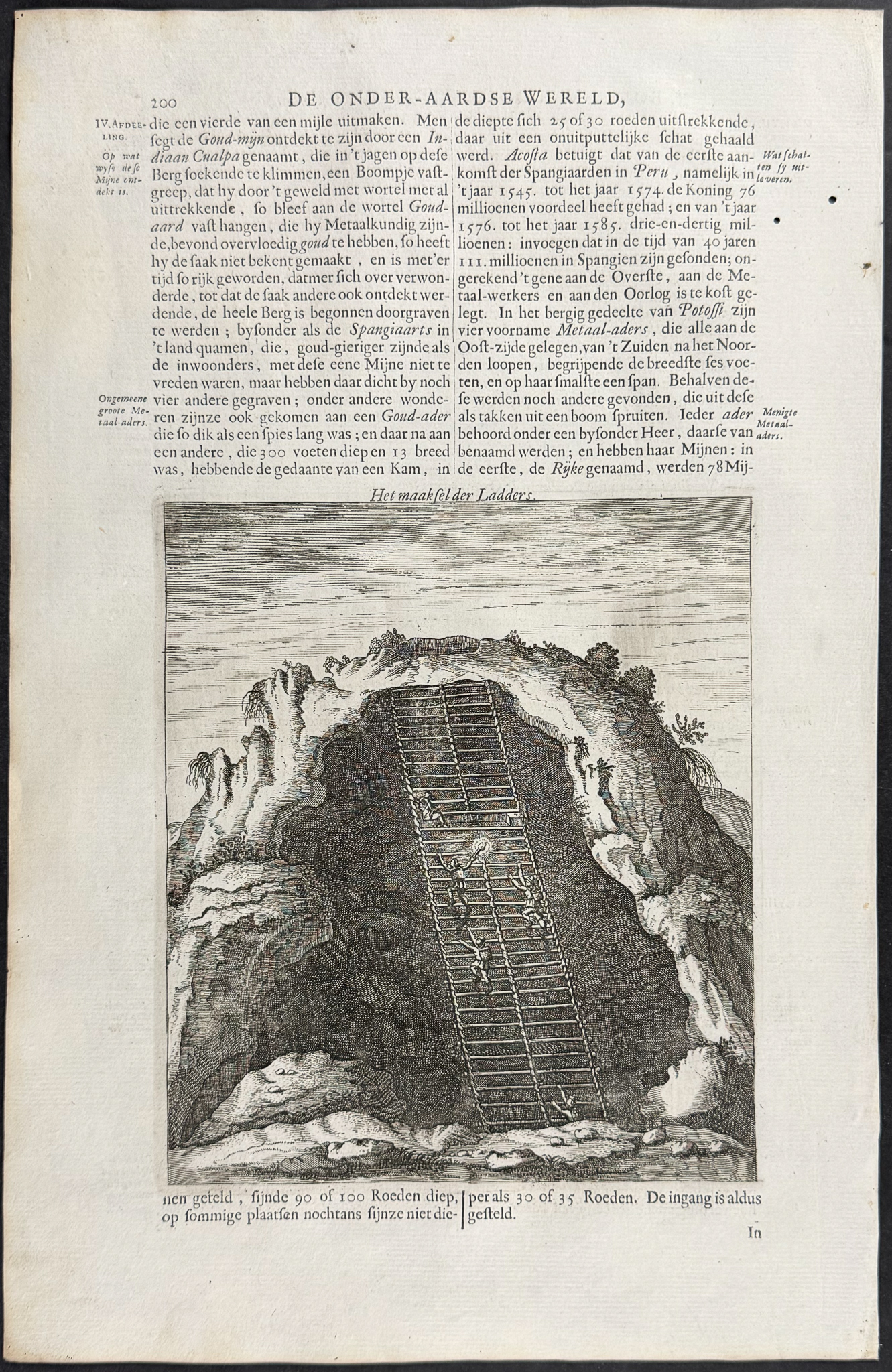 Kircher, pub. 1682 - 7 Engravings with Subterranean Views & Mechanical Devices