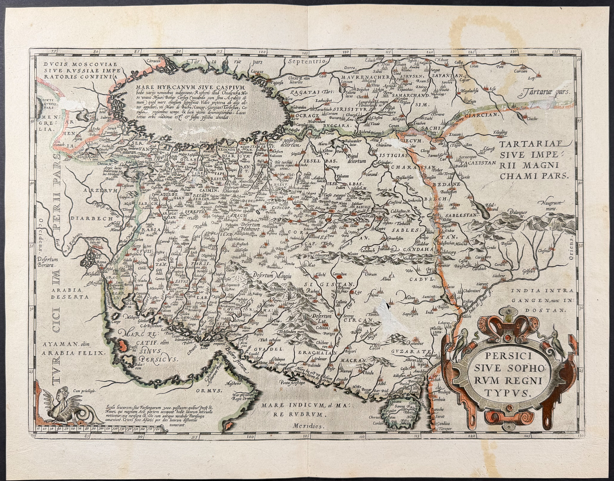 Ortelius, pub. 1587 - Map of Persia