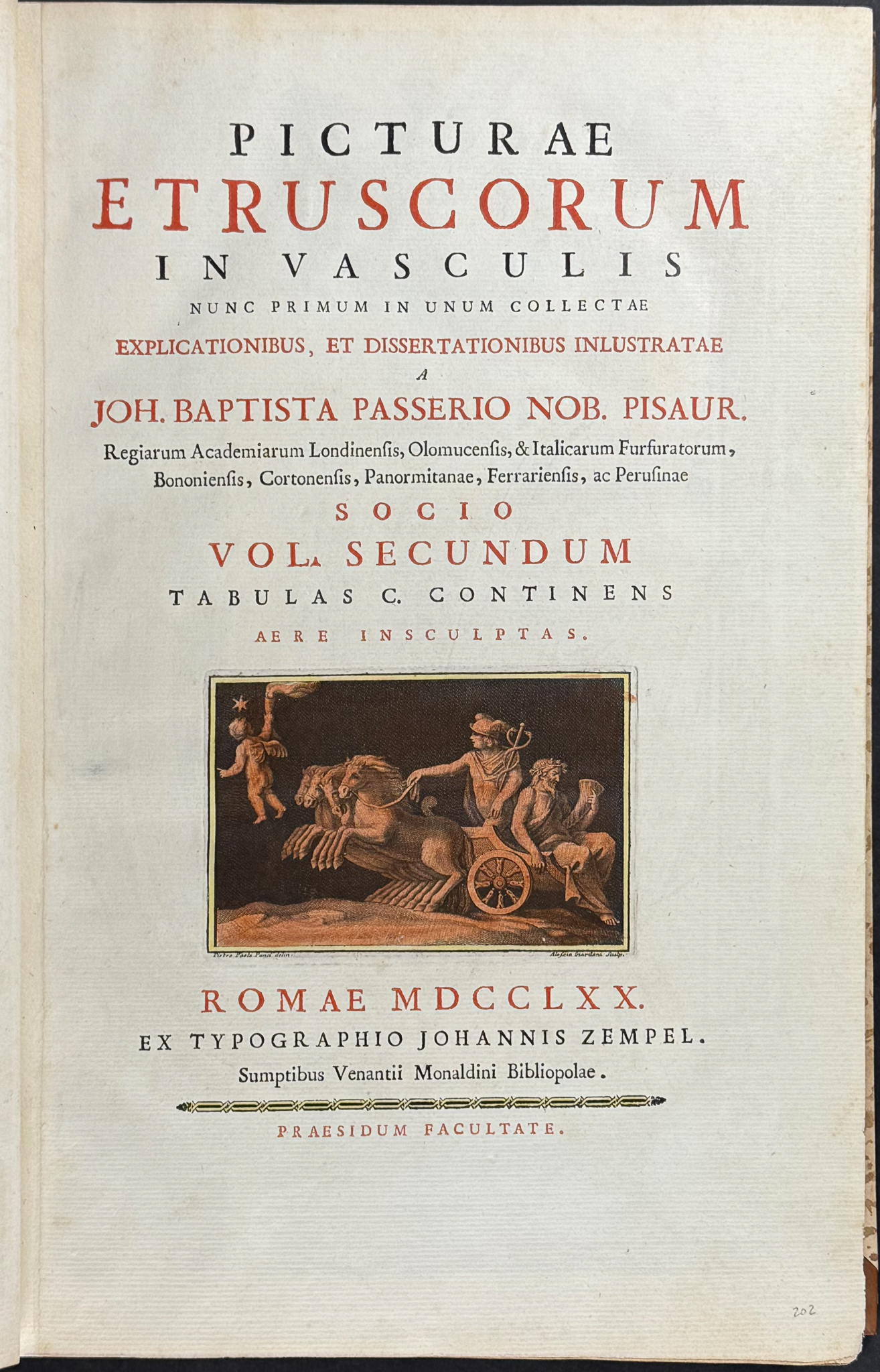 Passeri's Picturae Etruscorum.. - Volume 2 with 94 Hand-colored Engravings