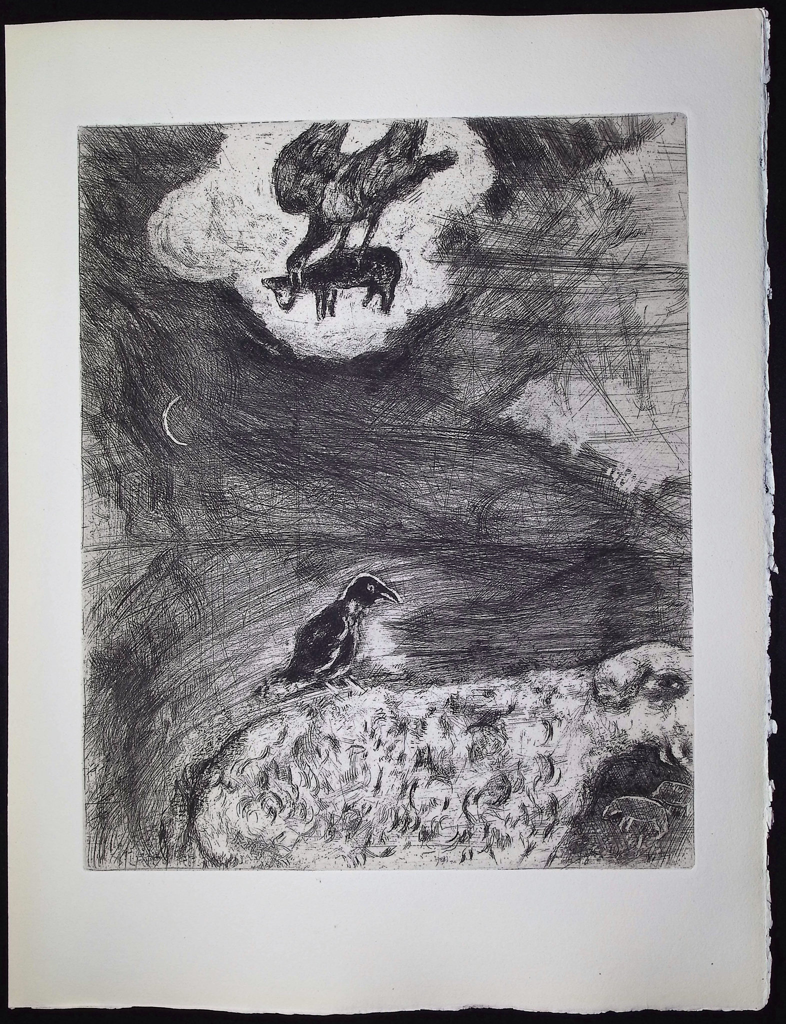 Chagall & Fontaine's Fables - 4 Etchings of Fables