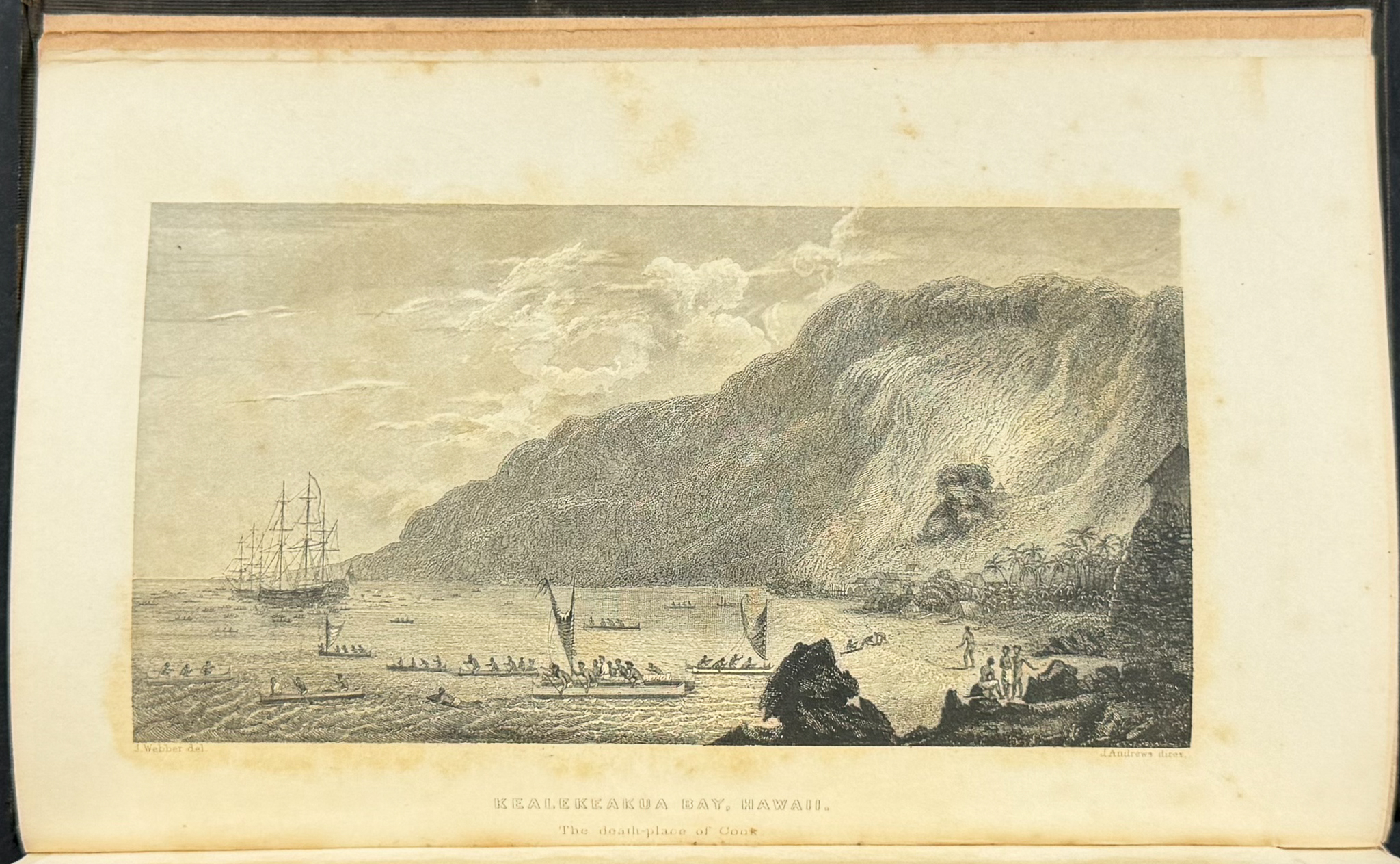 Jarves's History of the Hawaiian or Sandwich Islands - Volume with 3 Engravings (Plate + Map + Frontispiece) & Numerous in-text Illustration