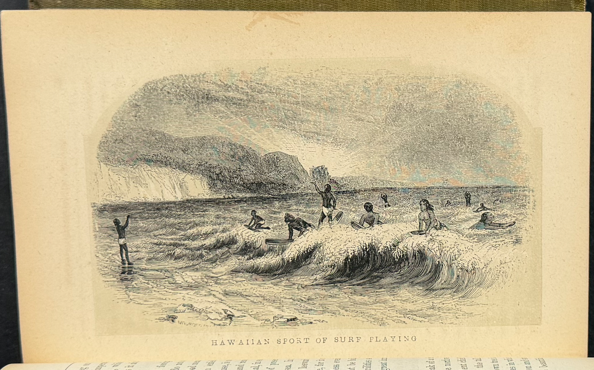 Cheever's Life in the Sandwich Islands - Volume with 6 Wood Engravings + Map (First Printed View of Surfing)
